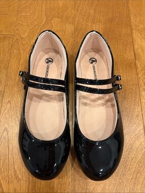 Airwalk Girls Black Patent Double-Strap Mary Jane Dress Shoes